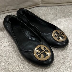 Tory Burch black leather flats size 7.5